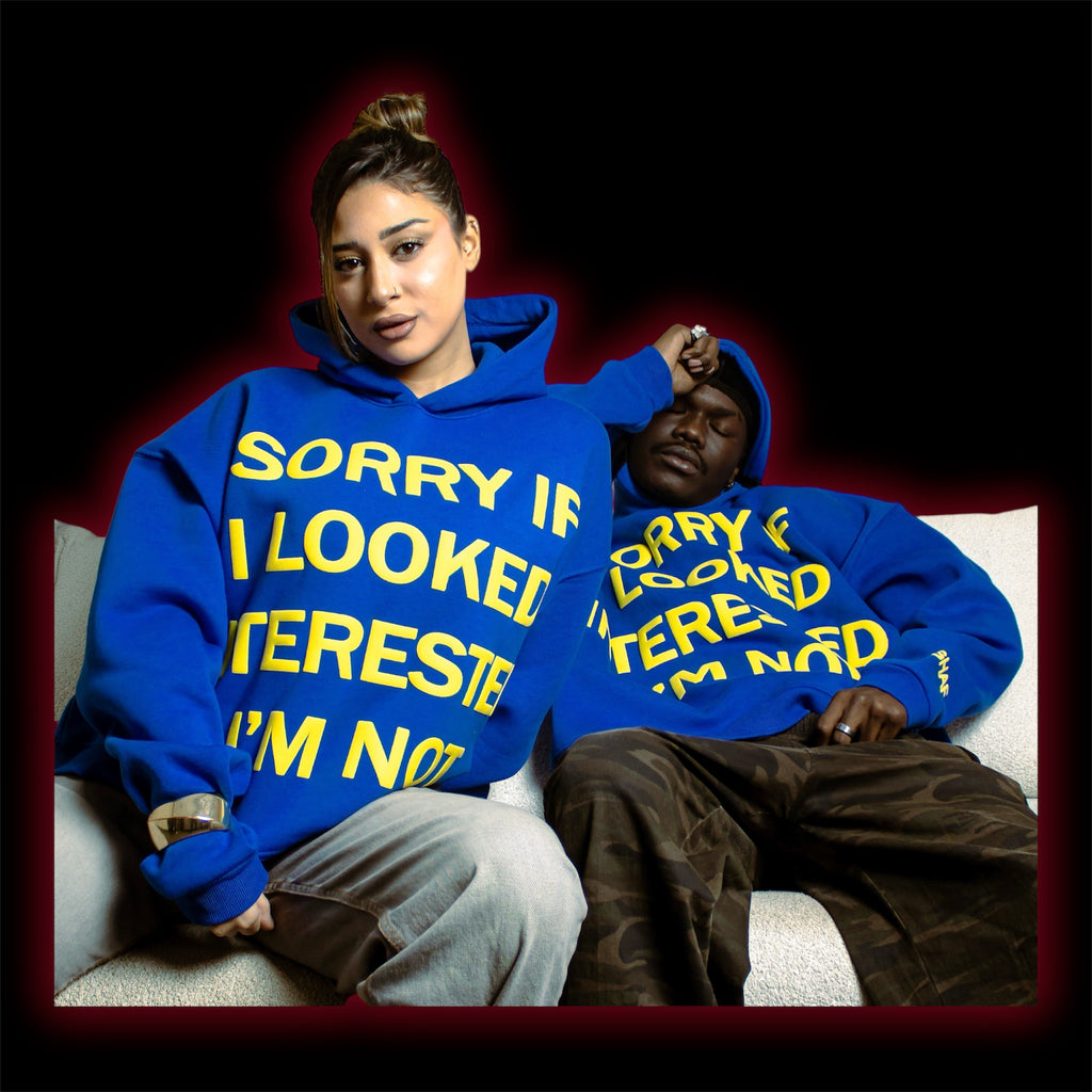 J- Sorry Blue Hoodie -Puff Print Edition
