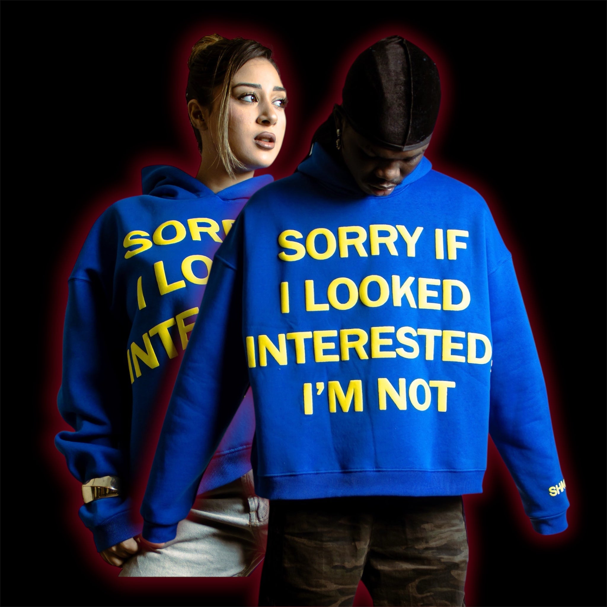 J- Sorry Blue Hoodie -Puff Print Edition