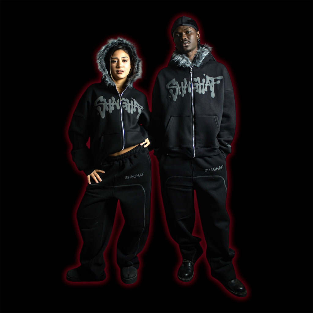 H- Shaghaf Black Tracksuit – Puff Edition