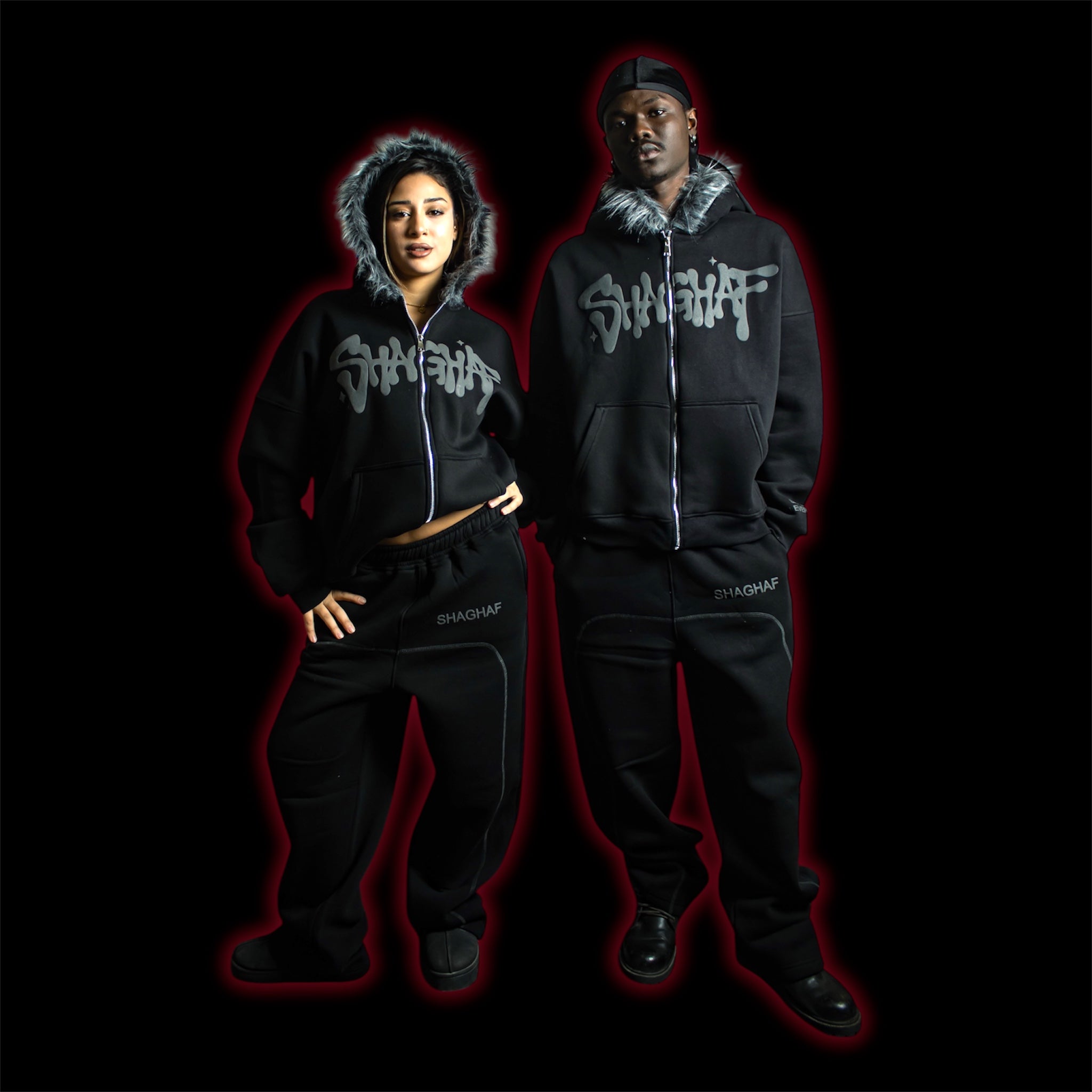 H- Shaghaf Black Tracksuit – Puff Edition