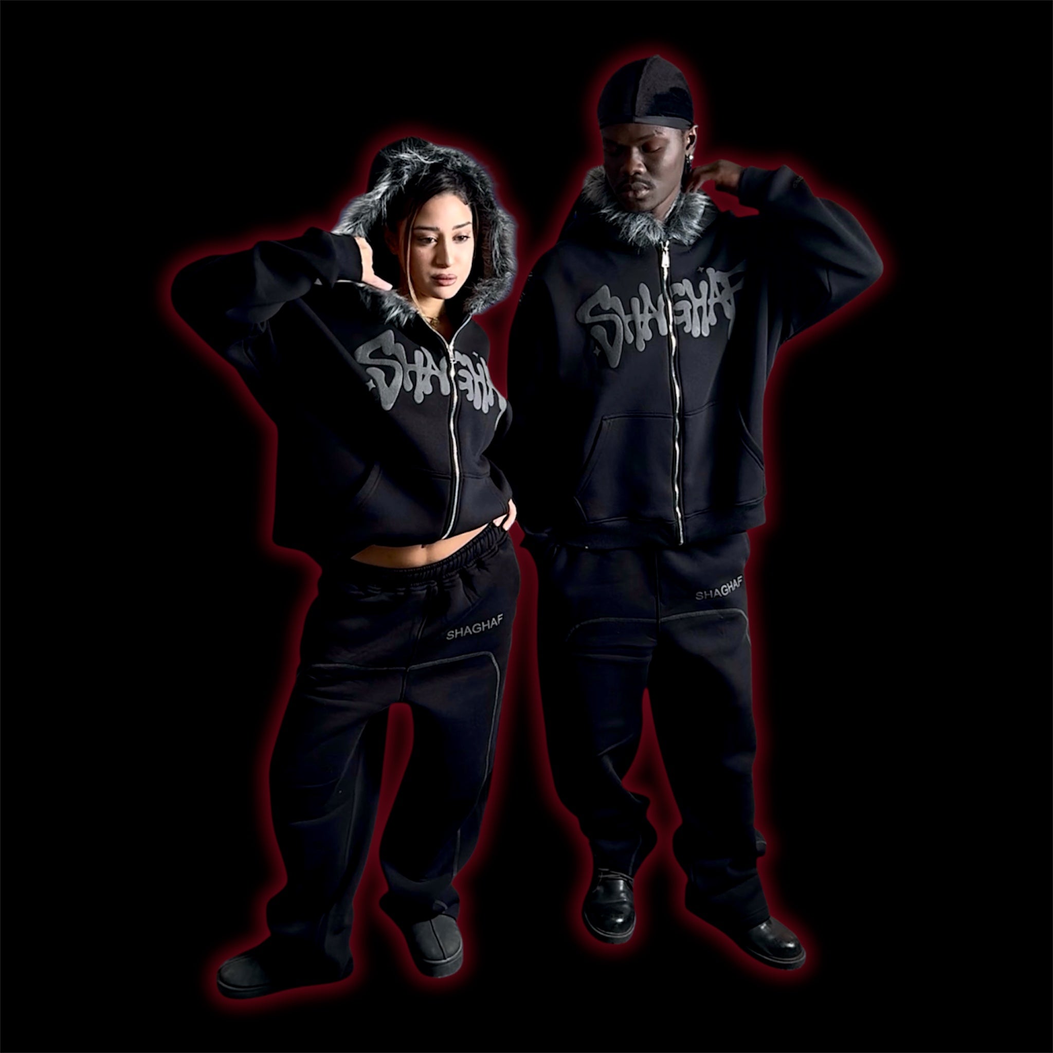 H- Shaghaf Black Tracksuit – Puff Edition